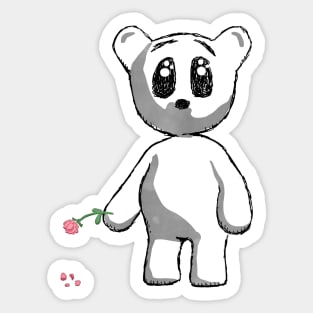 Teddy with rose Sticker